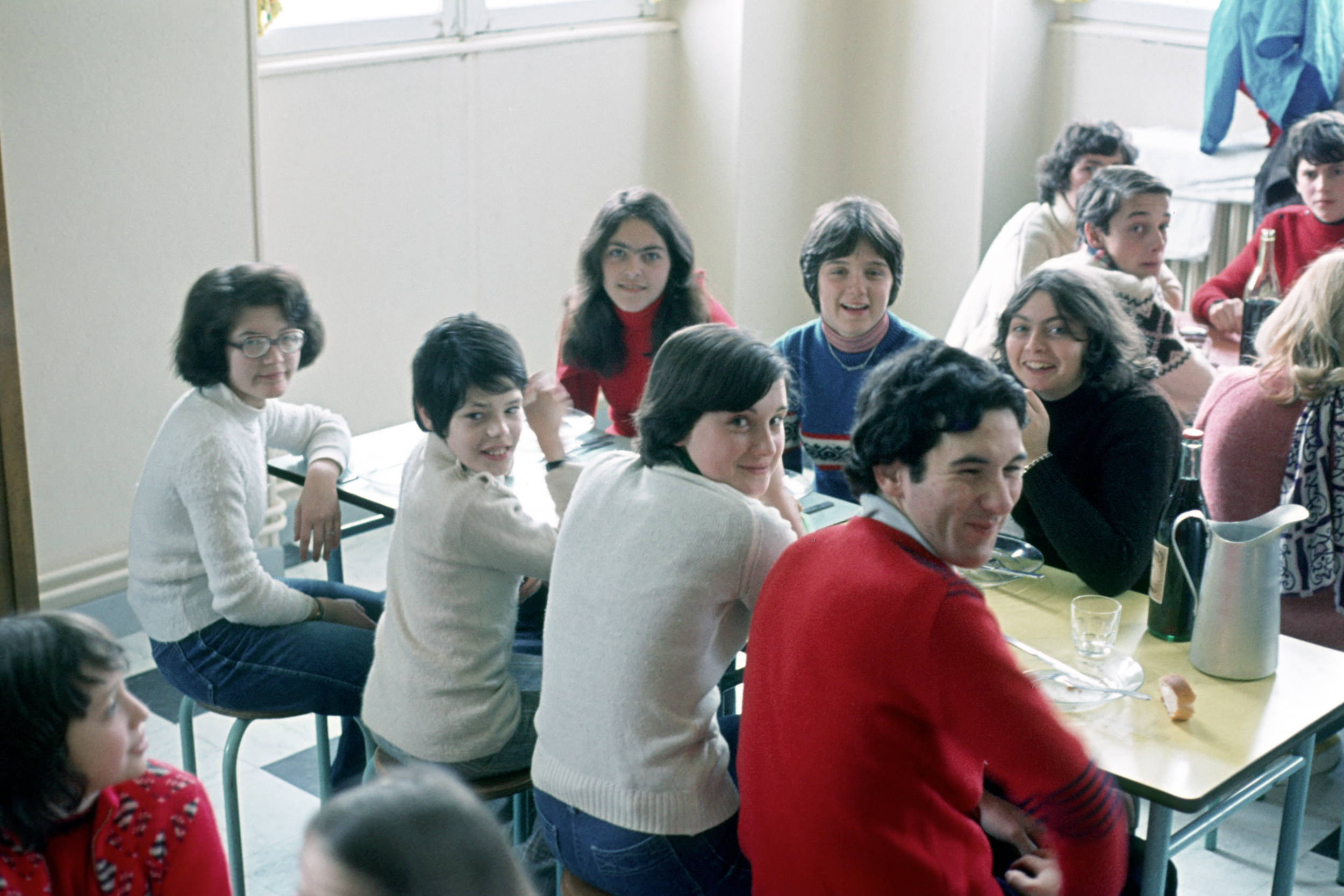 Chantou, sortie ski à Bagnols, février 1977